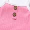 Toddler Girl Button Design Ribbed Cami Dress pink image 5