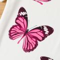 Kid Girl Butterfly Print Colorblock Cold Shoulder Short-sleeve Dress White image 3