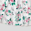 Family Matching Solid Splicing Floral Print Tank Dresses and Colorblock Short-sleeve Polo Shirts Sets blackishgreen image 5