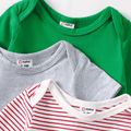 3-Pack Baby Cotton Solid Color  & Striped Romper Jumpsuit Set Multi-color