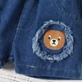 Baby Boy Cartoon Bear Print Ripped Denim Shorts DENIMBLUE