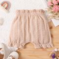 Baby Girl Solid Textured Ruffle Bloomers Shorts Apricot