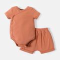 2-Pack Baby Boy Solid Short-sleeve Snap Rompers and Shorts Sets ColorBlock