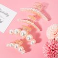 Faux Pearl Decor Hair Clips for Mom and Me White