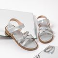 Toddler / Kid Solid Braided Sandals Silver image 3