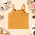 Baby Girl Solid Ribbed Twist Knot Spaghetti Strap Top Ginger-2 image 2
