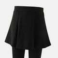 Kid Girl Solid Color Faux-two Skirt Leggings Shorts Black image 4