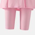 Kid Girl Solid Color Faux-two Skirt Leggings Shorts Pink image 4