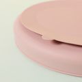 Silicone Toddler Suction Plates with Spoon and Fork Set Kids Divided Dinner Plates Self Feeding Training Safe Kids Dishes Easy to Clean Dark Pink image 5
