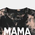 100% Cotton Short-sleeve Tie Dye Letter Print T-shirts for Mom and Me Black image 5