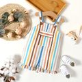 Baby Girl Colorful Striped Ruffle Overalls Shorts COLOREDSTRIPES