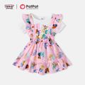 Looney Tunes 2pcs Baby Girl Graphic Ruffle Short-sleeve Romper and Layered Suspender Skirt Set Pink