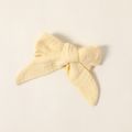 Dress Like Wind Baby Girl 2pcs Crepe Solid Mesh Splice Flutter-sleeve Yellow Romper with Headband Set Yellow