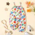 Baby Girl All Over Colorful Floral Print Spaghetti Strap Jumpsuit MultiColour image 1