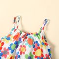 Baby Girl All Over Colorful Floral Print Spaghetti Strap Jumpsuit MultiColour image 3
