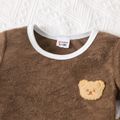 2pcs Baby Boy Cartoon Bear Design Short-sleeve Tee and Shorts Set Rustybrown