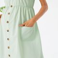 Maternity Button Decor Pocket Patched Cami Dress Pale Green