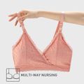 Nursing Lace Trim Button Detail No Rims Nursing Bra Pink