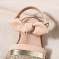 Toddler Bow Decor Glitter Colorblock Sandals Apricot image 4
