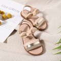 Toddler Bow Decor Glitter Colorblock Sandals Apricot image 2