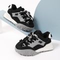 Toddler Letter Detail Black Lace Up Sneakers Black