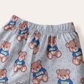 3pcs Baby Boy 95% Cotton Short-sleeve Tee with All Over Bear and Stripe Print Shorts Set Tibetanblue