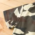 2pcs Kid Boy Camouflage Print Short-sleeve Pique Polo Shirt and Shorts Set Khaki image 3