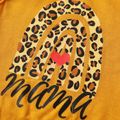 2pcs Baby Girl Leopard & Letter Print Knot Front Tank Top and Ripped Pants Set Color block