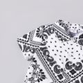2pcs Toddler Boy Exotic Allover Print Boho Lapel Collar Short-sleeve Shirt and Shorts Set White image 4