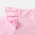 L.O.L. SURPRISE! Kid Girl Letter Geo Print Cotton Ruffled Short-sleeve Light Pink Tee Light Pink