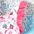 Baby Girl Floral Print Ruffle Trim One-Piece Swimsuit Pink image 3