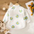 Toddler Girl Floral Print Lapel Collar Sun Protection Long-sleeve Shirt Jacket Green