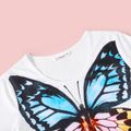 Mommy and Me Butterfly Print White Short-sleeve T-shirts ORIGINALWHITE