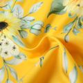 Kid Girl Floral Print Flounce One Shoulder Sleeveless Strap Rompers Yellow