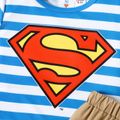 Justice League 2pcs Kid Boy Stripe Short-sleeve Tee and Elasticized Shorts Set Blue image 3