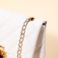Kids Lingge Quilted Metal Chain Shoulder Bag White