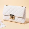 Kids Lingge Quilted Metal Chain Shoulder Bag White