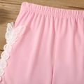 Toddler Girl Butterfly Lace Embroidered Elasticized Leggings Shorts Pink