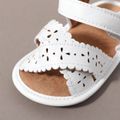 Baby / Toddler Hollow Criss Cross Vamp Sandals Prewalker Shoes White