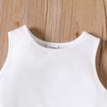 Toddler Girl Solid Color Bowknot Design Sleeveless Tee White