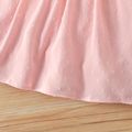 Kid Girl Dotted Swiss Cold Shoulder Sleeveless Pink Dress Pink