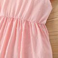 Kid Girl Dotted Swiss Cold Shoulder Sleeveless Pink Dress Pink