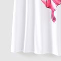 Butterfly Print White Round Neck Short-sleeve Loose-fit T-shirt Dress for Mom and Me ORIGINALWHITE
