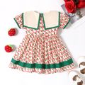 Summer Picnic Baby Girl Strawberry Embroidered Short-sleeve Red Dress Red
