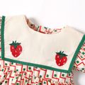 Summer Picnic Baby Girl Strawberry Embroidered Short-sleeve Red Dress Red