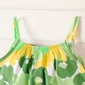100% Cotton Baby Girl All Over Floral Print Cami Jumpsuit Light Green image 4