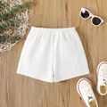 Toddler Boy Basic Solid Color Textured Elasticized Shorts White
