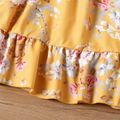 Kid Girl Floral Print Flounce Off Shoulder Slip Dress Yellow image 5
