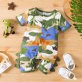 Baby Boy All Over Dinosaur Print Camouflage Short-sleeve Romper CAMOUFLAGE