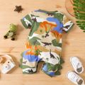 Baby Boy All Over Dinosaur Print Camouflage Short-sleeve Romper CAMOUFLAGE
